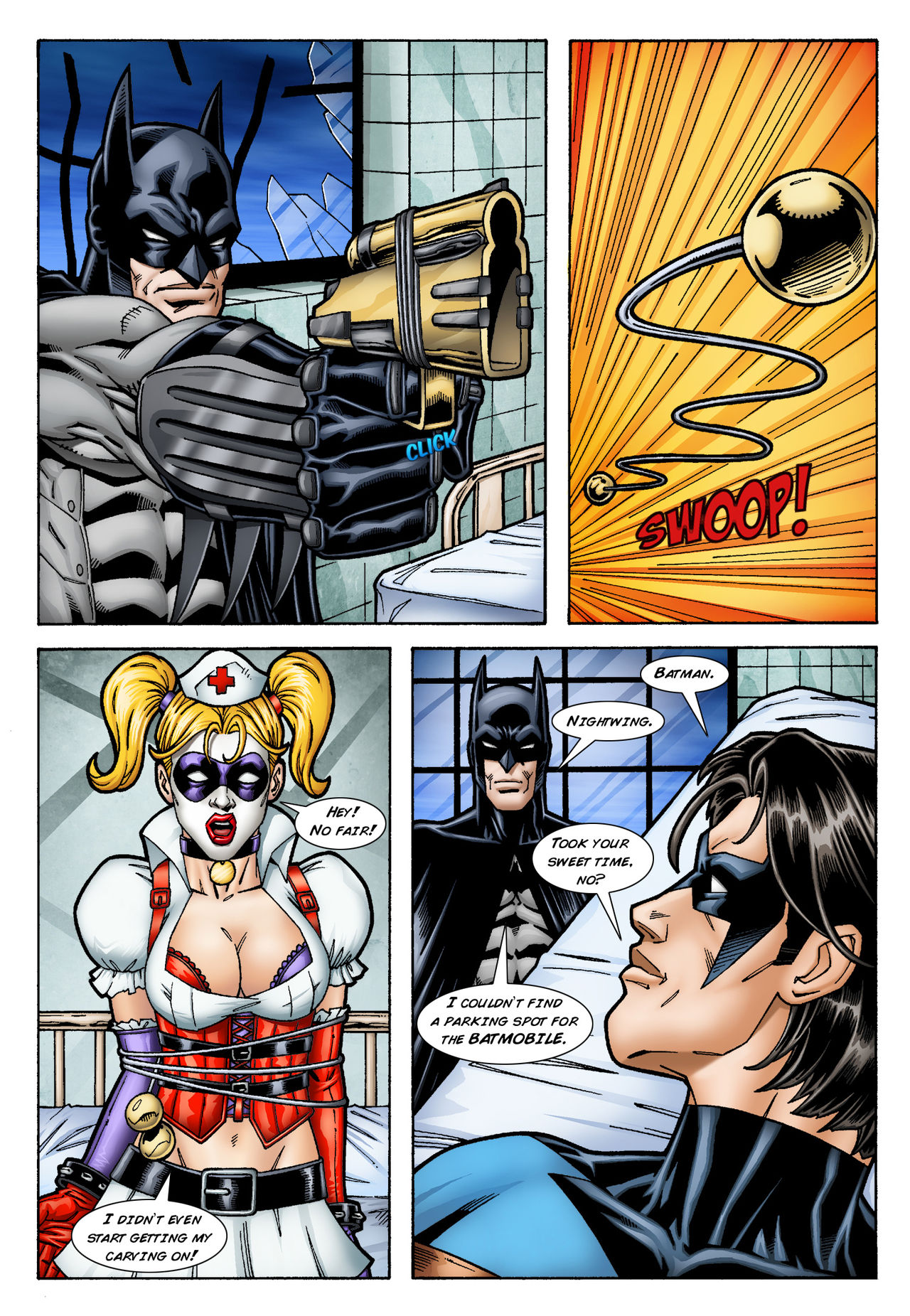 Batman and Nightwing discipline Harley Quinn page 3