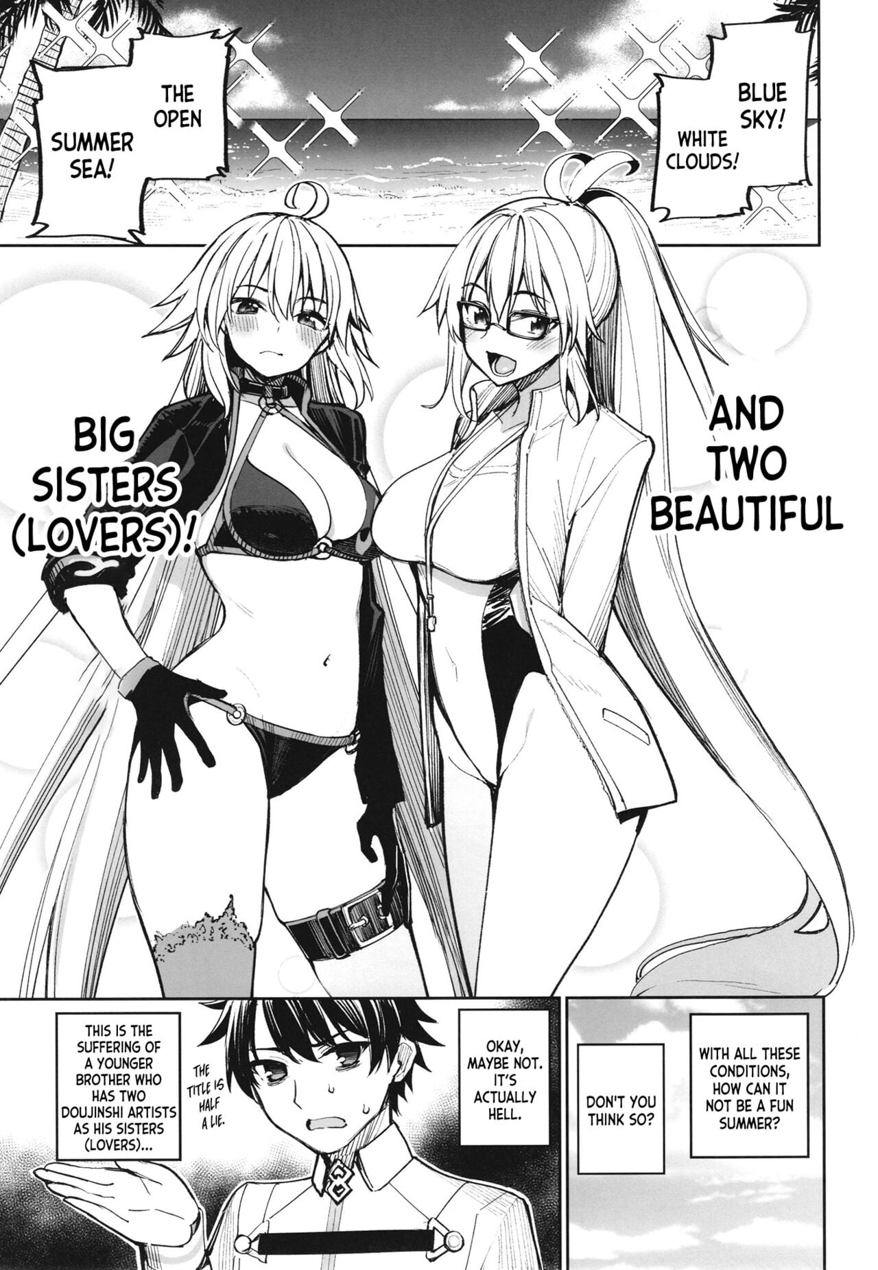 Sisters swimming at the sea in summer page 4